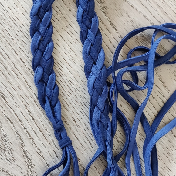 Two Blue Tones Maxi Dress with belt - Picture 3 of 8